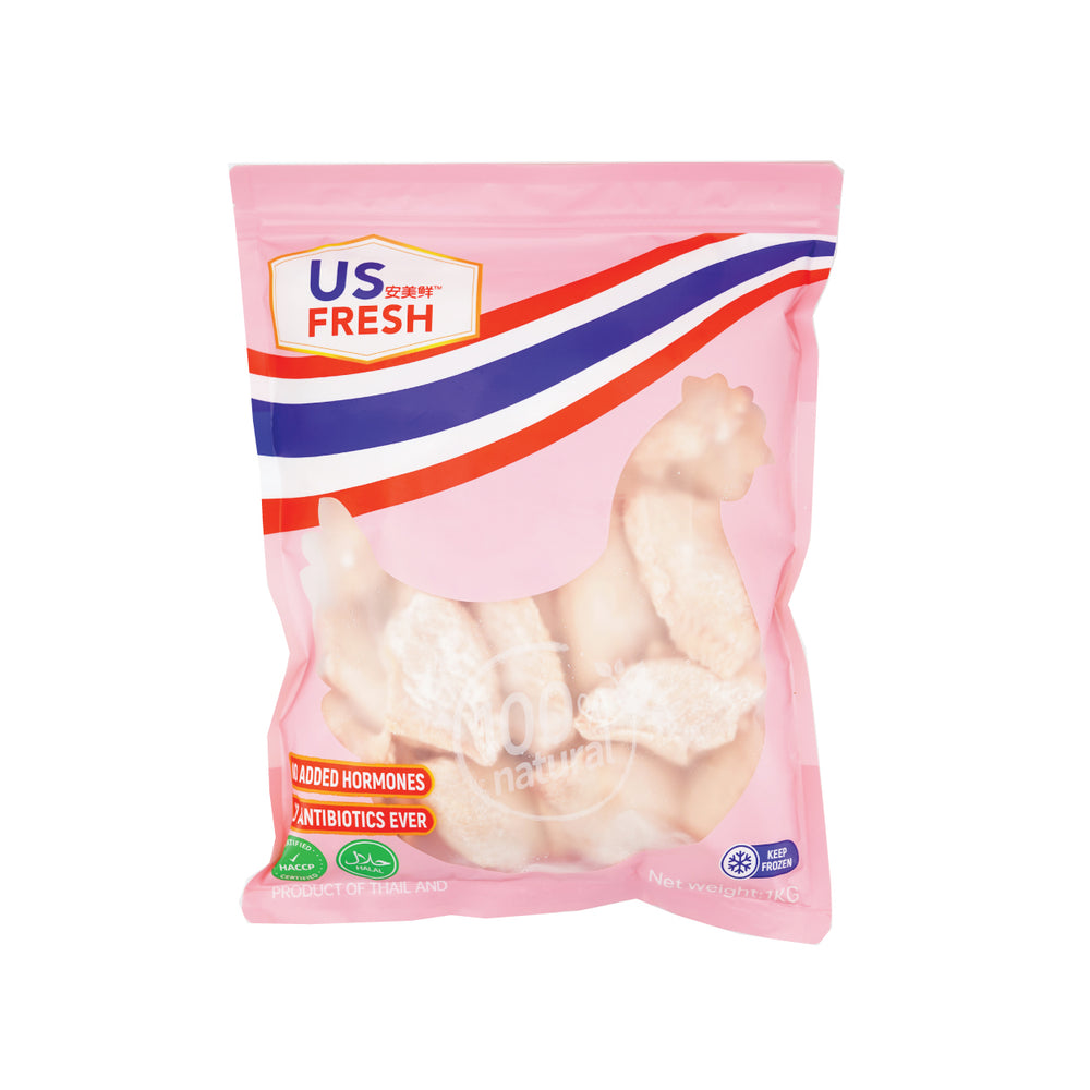 US Fresh Thailand Hormones Free Chicken Mid Joint Wing (1000g)泰國無激素天然雞中翼 (1000g)